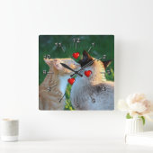 Kitty Liebe Quadratische Wanduhr (Zuhause)