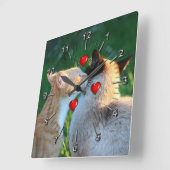 Kitty Liebe Quadratische Wanduhr (Winkel)