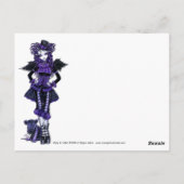 Kitty Lila Gothic Cat Viktorianisch Angel Postcard Postkarte (Rückseite)