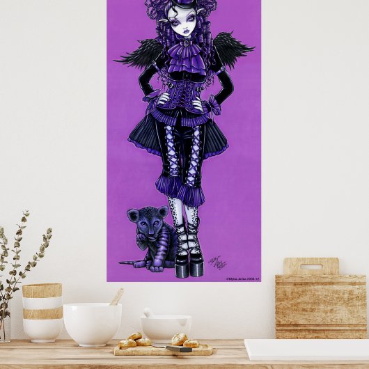 Kitty Lila Gothic Viktorianisch Angel Poster (Küche)
