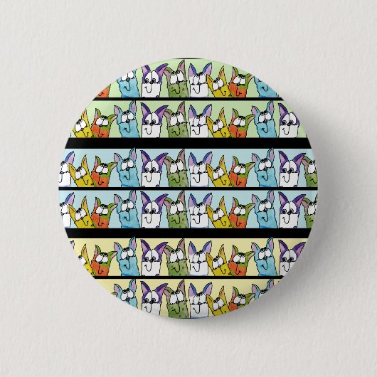 Kitty Lineup-farbige Katzen Button (Vorderseite)