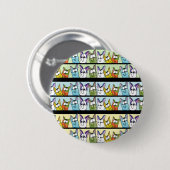 Kitty Lineup-farbige Katzen Button (Vorne & Hinten)