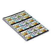 Kitty Lineup-farbige Katzen Notizblock (Rechte Seite)