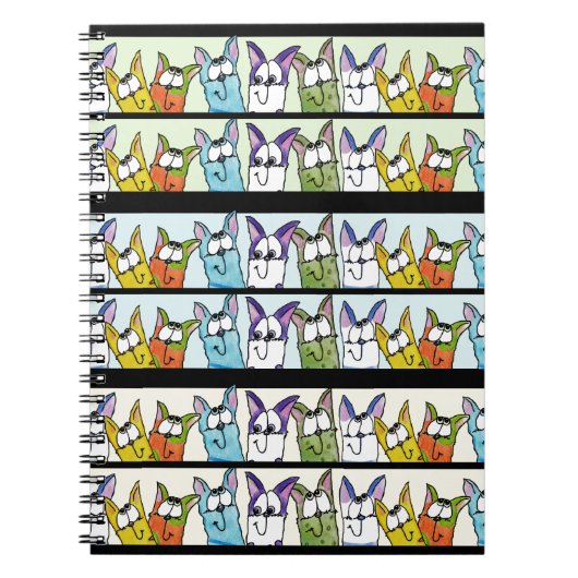 Kitty Lineup-farbige Katzen Notizblock (Vorderseite)