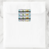 Kitty Lineup-farbige Katzen Quadratischer Aufkleber (Tasche)