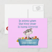 Kitty Litter Stinks Postkarte (Vorne/Hinten)