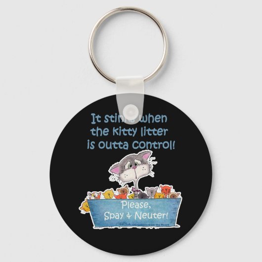 Kitty Litter Stinks Schlüsselanhänger (Vorderseite)