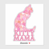 Kitty Mama Sitzkatze im rosa Fraktal Muster Aufkleber (Blatt)