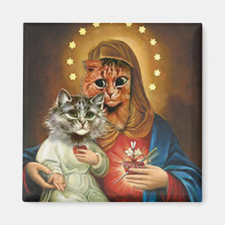 Kitty Mary und Jesus mit heiligen Herzen Magnet