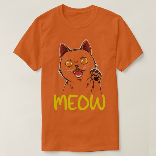 Kitty Meow niedlich Cat T-Shirt (Design vorne)