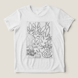 Kitty mit Schnecke Tri-Blend Shirt