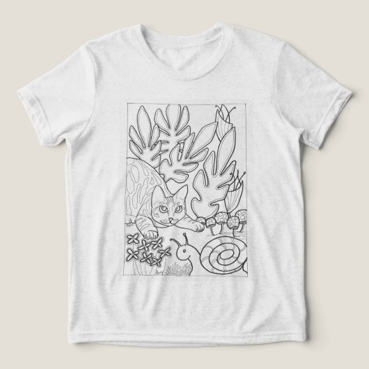 Kitty mit Schnecke Tri-Blend Shirt (Design Vorderseite)