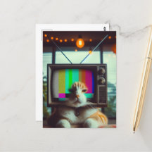 Kitty mit Vintagem Fernseher