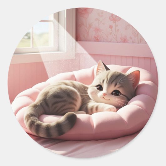 Kitty Nickerchen Sticker (Vorderseite)