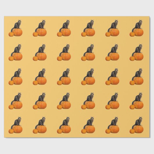Kitty on a Pumpkin Geschenkpapier (Flach)