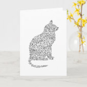 Kitty on Bikes Bicycle Cat Karte (Gelbe Blume)