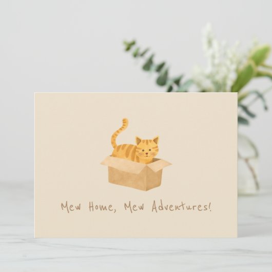Kitty on Move Cat Moving Ankündigung (Stehend Vorderseite)
