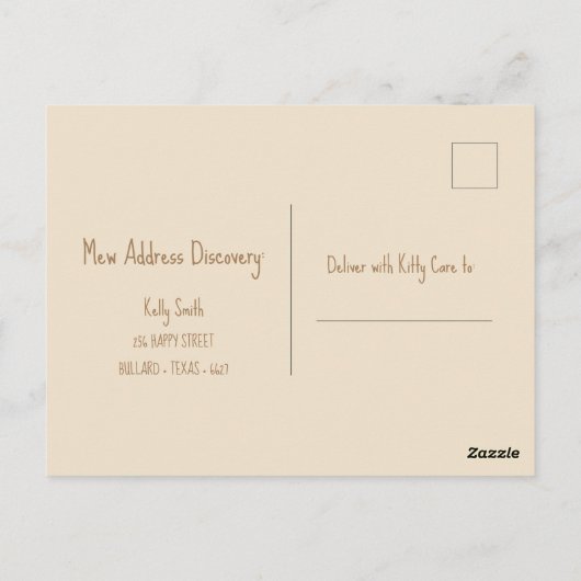 Kitty on Move | Zuhause Moving Postkarte (Rückseite)