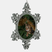 "Kitty ornament" Schneeflocken Zinn-Ornament (Links)