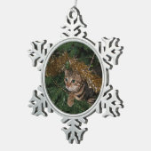 "Kitty ornament" Schneeflocken Zinn-Ornament (Rechts)