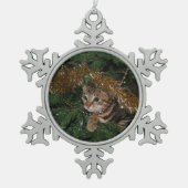 "Kitty ornament" Schneeflocken Zinn-Ornament (Vorderseite)