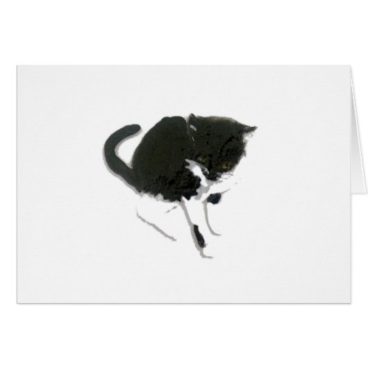 Kitty Painting Black and White Cat (Vorderseite (Horizontal))