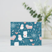 Kitty Pattern One Postkarte (Stehend Vorderseite)