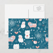 Kitty Pattern One Postkarte (Vorne/Hinten)