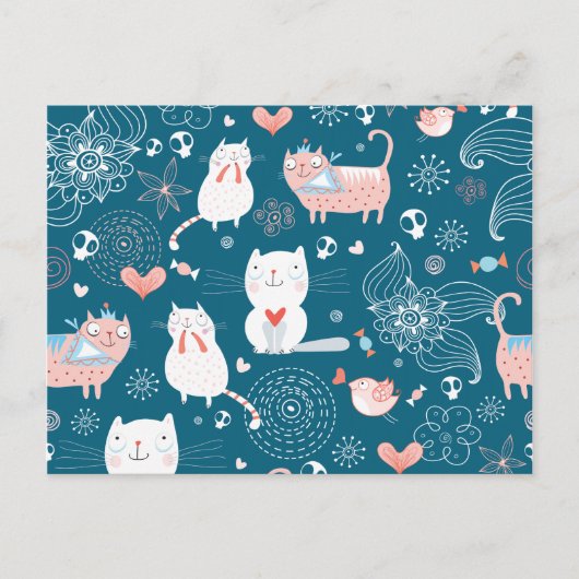 Kitty Pattern One Postkarte (Vorderseite)