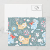 Kitty Pattern Three Postkarte (Vorne/Hinten)
