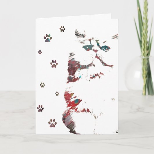 KITTY PAWS BLANK ALL-OCCASION CARD DANKESKARTE (Vorderseite)