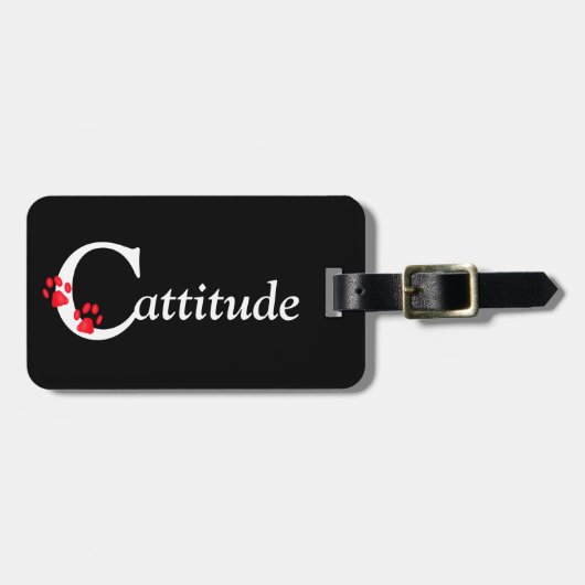 Kitty Paws Cattitude Gepäcktag Gepäckanhänger (Vorderseite horizontal)