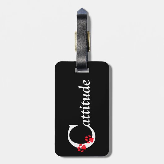 Kitty Paws Cattitude Gepäcktag Gepäckanhänger (Rückseite vertikal)
