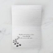 Kitty Pet Loss Beileid auf weißem Wald Karte (Innenseite)