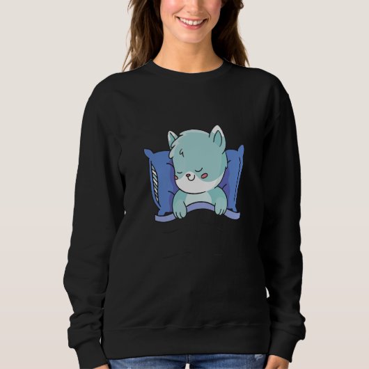 Kitty Pet Schlafkatze Niedlich Kitten Katze Sweatshirt (Vorderseite)
