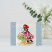 Kitty Picking Blume Postkarte (Stehend Vorderseite)