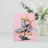 Kitty Pin Up Postkarte (Stehend Vorderseite)