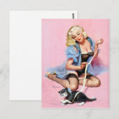 Kitty Pin Up Postkarte (Vorne/Hinten)