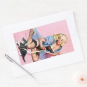 Kitty Pin Up Rechteckiger Aufkleber (Umschlag)