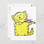 Kitty Play Violin Postkarte (Vorne/Hinten)