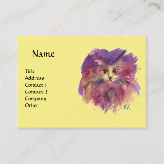 KITTY PORTRAIN, gelb Visitenkarte (Vorderseite)