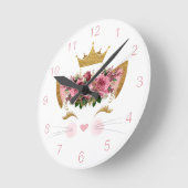 Kitty Princess Wall Clock Runde Wanduhr (Winkel)