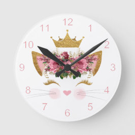 Kitty Princess Wall Clock Runde Wanduhr