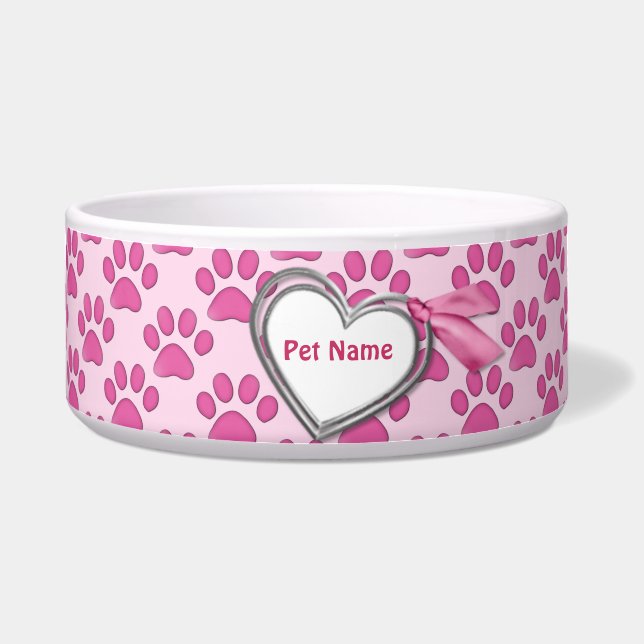 Kitty Prints Pink Cat Dish - Anpassen Napf (Vorderseite)