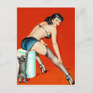 Kitty Pulp Pin Up Postkarte