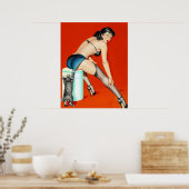 Kitty Puls Button hoch Poster (Küche)