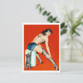 Kitty Puls Button hoch Postkarte (Stehend Vorderseite)