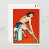 Kitty Puls Button hoch Postkarte (Vorne/Hinten)