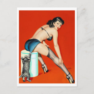 Kitty Puls Button hoch Postkarte