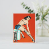 Kitty Puls Button hoch Postkarte (Stehend Vorderseite)